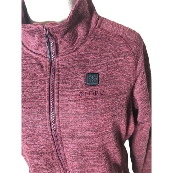 Ororo Sweatshirt Women's Size Small Maroon Heated Apparel Zip Up - Picture 4 of 8